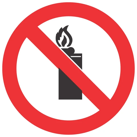 No Lighters And Open Flames safety sign 