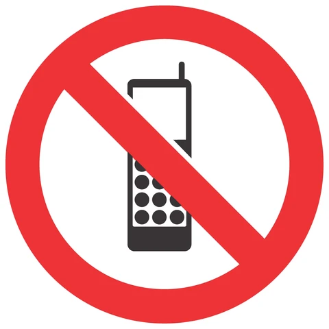 No Cellphone safety sign