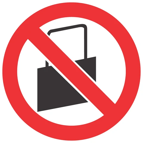No Handbags safety sign