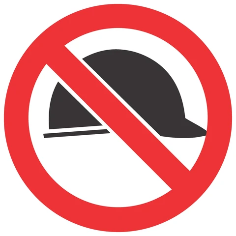 No Hard Hats safety sign