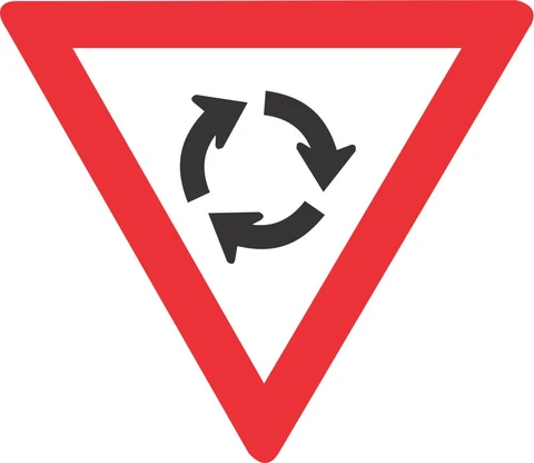 SABS Yield at Mini-circle road sign 