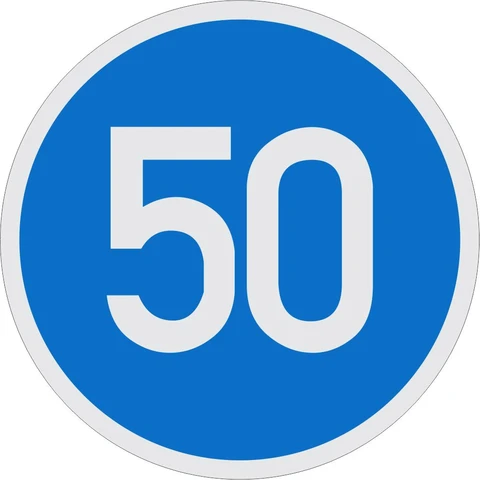 SABS Minimum Speed road sign 