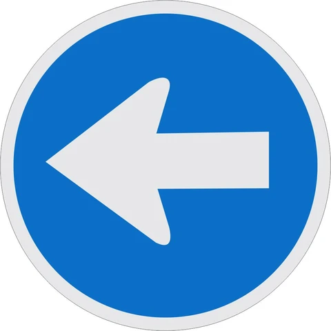 SABS Proceed Left Only road sign