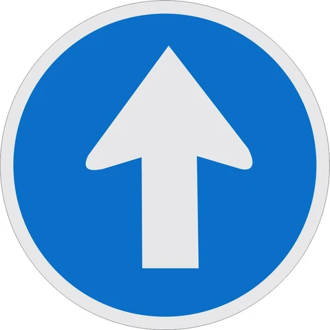 SABS Proceed Straight only - road sign