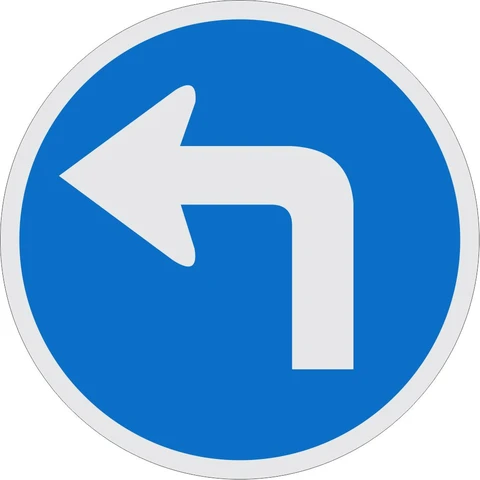 SABS Turn Left only Road Sign