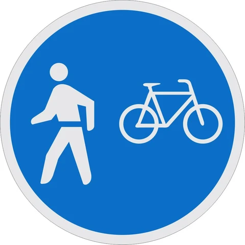 Pedestrians and Cyclists Only road sign 