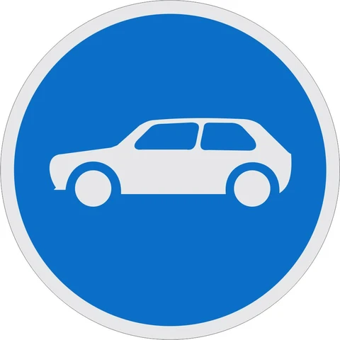 Motor Cars Only road sign  