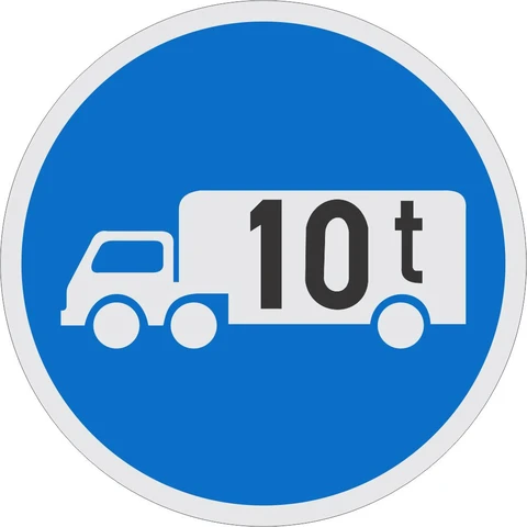 Goods Vehicles over indicated GVM Only road sign 