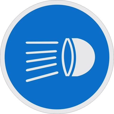 Switch Headlamps On road sign 