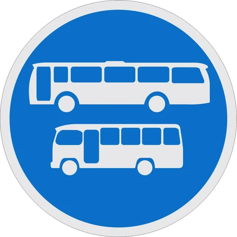 Buses and Minibuses Only road sign 