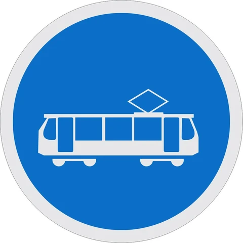 Trams Only road sign 