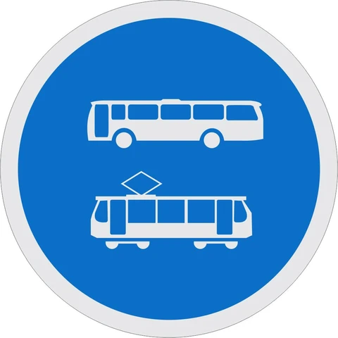 Buses and Trams Only road sign 