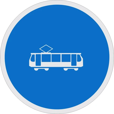 Buses, Trams and Minibuses Only road sign 