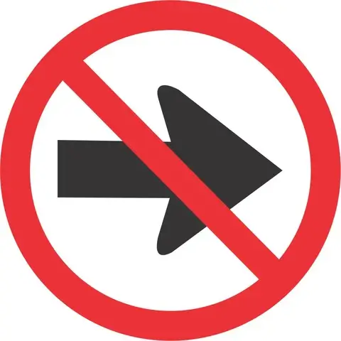 No Right Turn road sign
