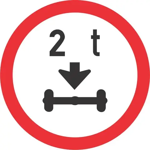 SABS Axle Mass Load Limit retro reflective road sign 