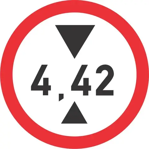 SABS Height Limit retro reflective road sign 