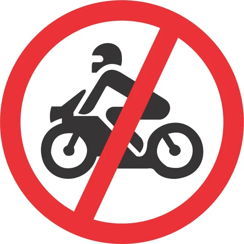 No Motorcycles road sign 