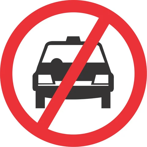 No Taxis road sign 