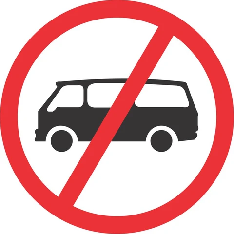 No Mini-Buses road sign 