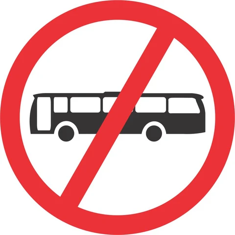 No Buses road sign