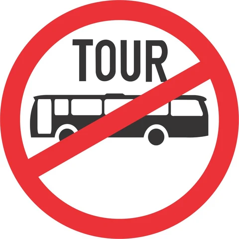 No Tour Buses road sign 