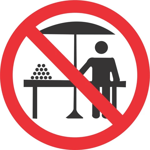 No Hawkers road sign