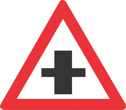 SABS Crossroad on Priority Road, road sign