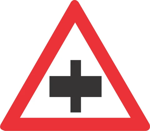 Priority Crossroad on Non-Priority Road sign 