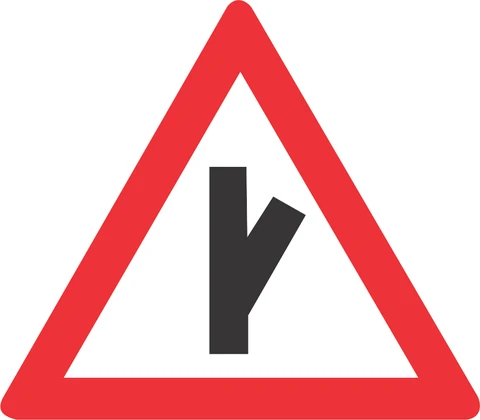 Sharp Junction (half-right) road sign 