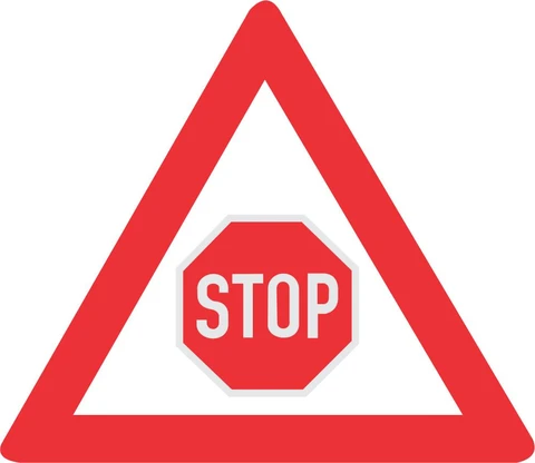 SABS Traffic Control "Stop" Ahead road sign