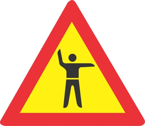 Traffic Control Ahead road sign 