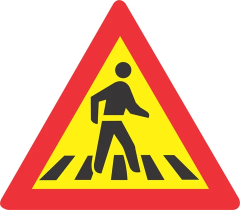 Temporary Pedestrian Crossing road sign